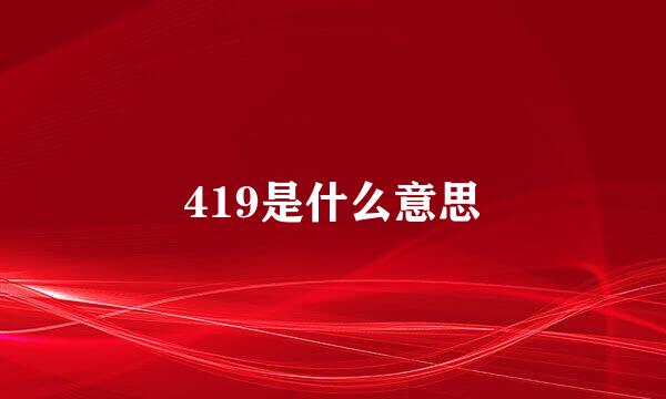419是什么意思