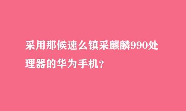 采用那候速么镇采麒麟990处理器的华为手机？