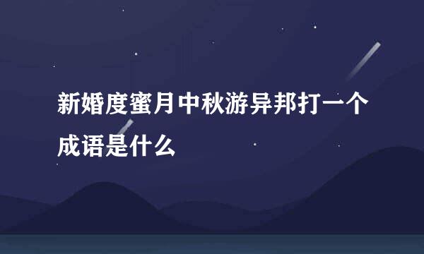 新婚度蜜月中秋游异邦打一个成语是什么