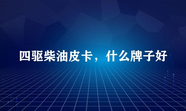四驱柴油皮卡，什么牌子好
