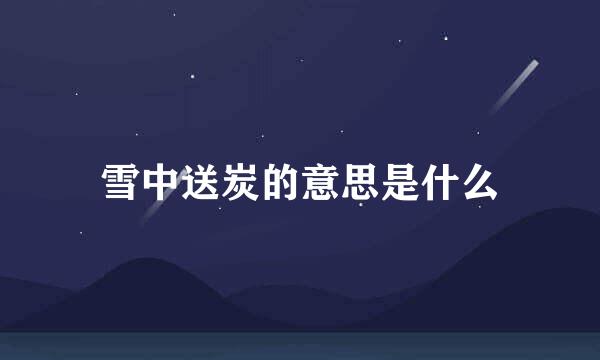 雪中送炭的意思是什么