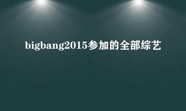 bigbang2015参加的全部综艺