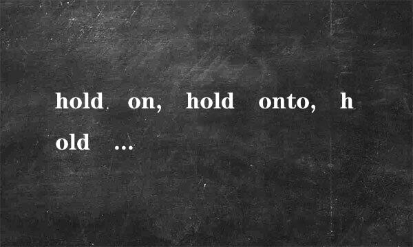 hold on, hold onto, hold to有什么区别呢？