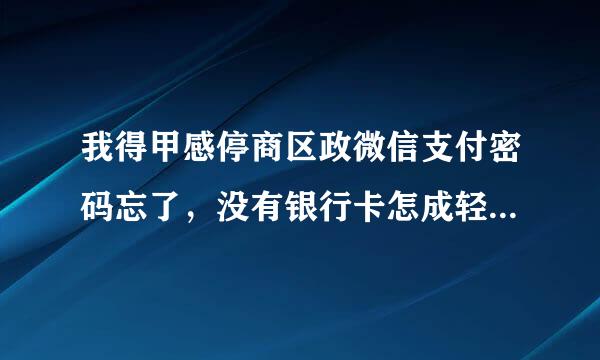 我得甲感停商区政微信支付密码忘了，没有银行卡怎成轻被照调协念提挥风么办。