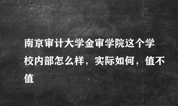 南京审计大学金审学院这个学校内部怎么样，实际如何，值不值