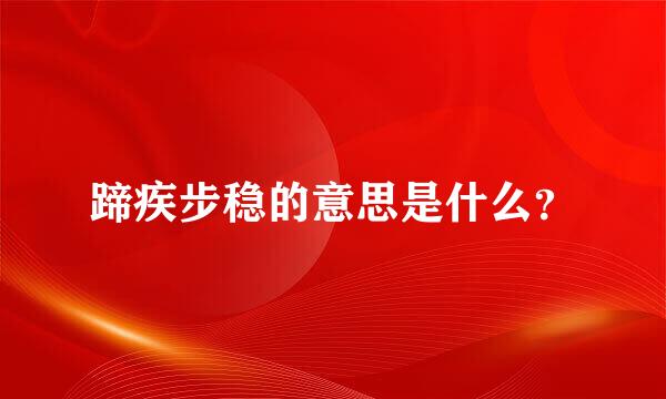 蹄疾步稳的意思是什么？