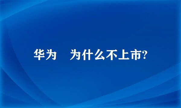 华为 为什么不上市?