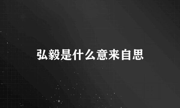 弘毅是什么意来自思