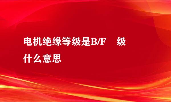 电机绝缘等级是B/F 级  什么意思