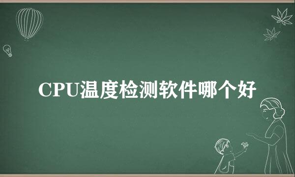 CPU温度检测软件哪个好