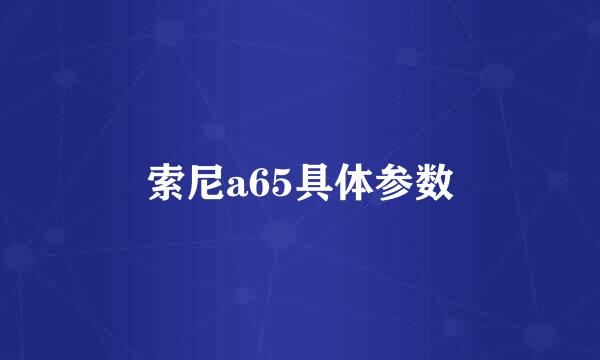 索尼a65具体参数