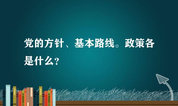 党的方针、基本路线。政策各是什么？