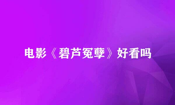 电影《碧芦冤孽》好看吗