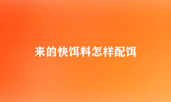 来的快饵料怎样配饵