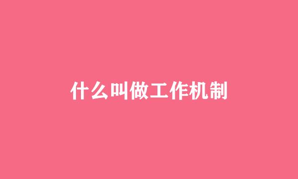 什么叫做工作机制