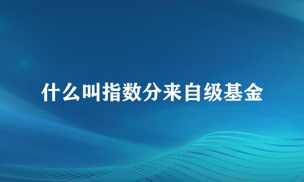 什么叫指数分来自级基金
