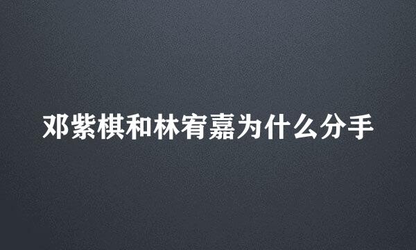 邓紫棋和林宥嘉为什么分手