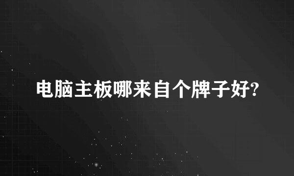 电脑主板哪来自个牌子好?