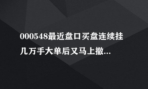 000548最近盘口买盘连续挂几万手大单后又马上撤掉,是什么意思?