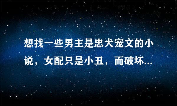 想找一些男主是忠犬宠文的小说，女配只是小丑，而破坏不到女主跟男主的关系