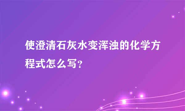使澄清石灰水变浑浊的化学方程式怎么写？