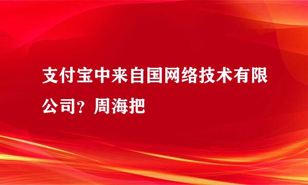 支付宝中来自国网络技术有限公司？周海把