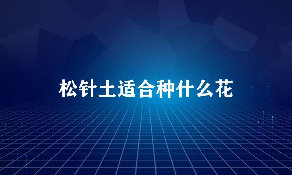 松针土适合种什么花