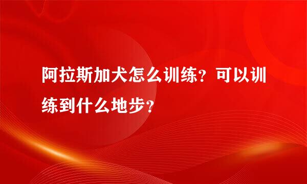 阿拉斯加犬怎么训练？可以训练到什么地步？