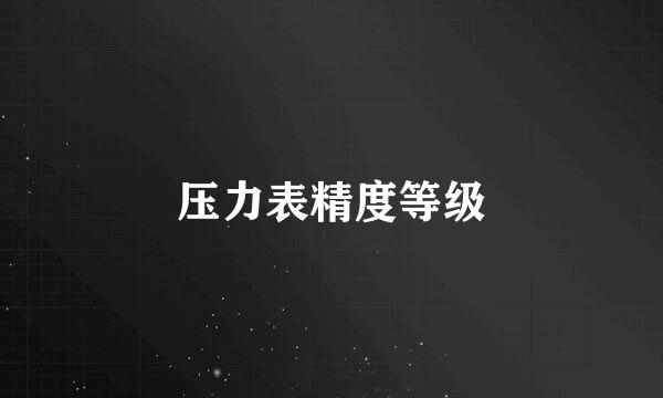 压力表精度等级
