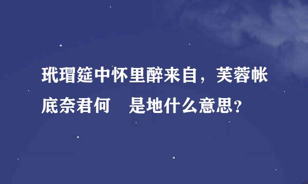 玳瑁筵中怀里醉来自，芙蓉帐底奈君何 是地什么意思？