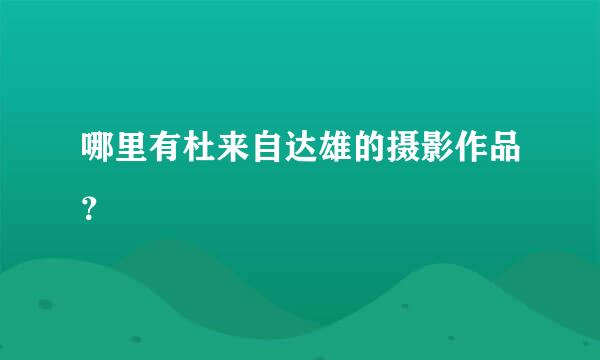 哪里有杜来自达雄的摄影作品？