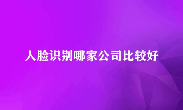 人脸识别哪家公司比较好