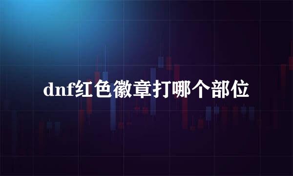 dnf红色徽章打哪个部位