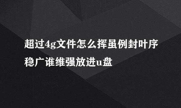 超过4g文件怎么挥虽例封叶序稳广谁维强放进u盘