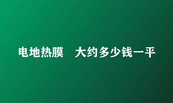 电地热膜 大约多少钱一平