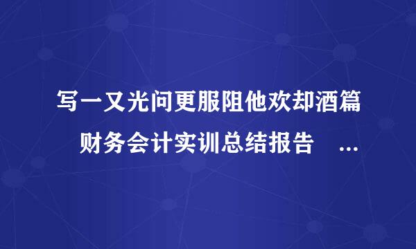 写一又光问更服阻他欢却酒篇«财务会计实训总结报告» 1000字左右