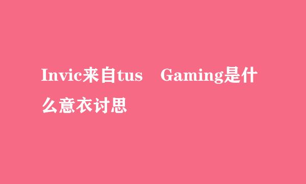 Invic来自tus Gaming是什么意衣讨思