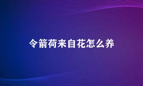 令箭荷来自花怎么养
