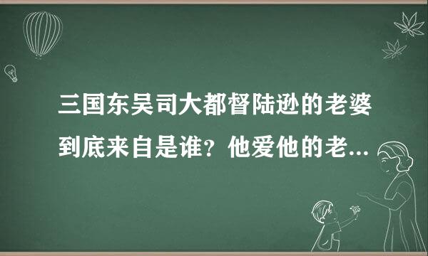 三国东吴司大都督陆逊的老婆到底来自是谁？他爱他的老婆吗？听说他是政治婚姻。