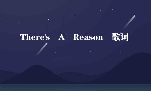 There's A Reason 歌词