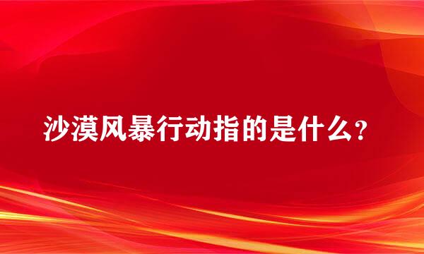 沙漠风暴行动指的是什么？