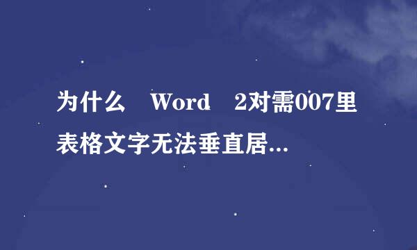 为什么 Word 2对需007里表格文字无法垂直居中？明明已经设置垂直居中了，而且段前段后距离罗错资失料培养皆为零