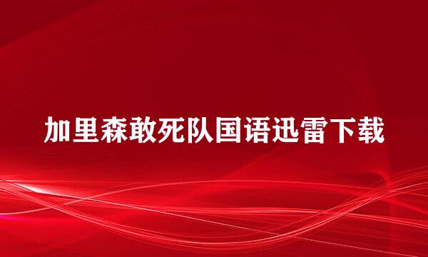 加里森敢死队国语迅雷下载