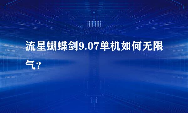 流星蝴蝶剑9.07单机如何无限气？
