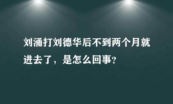 刘涌打刘德华后不到两个月就进去了，是怎么回事？
