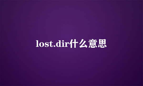 lost.dir什么意思