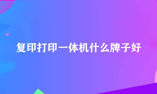 复印打印一体机什么牌子好