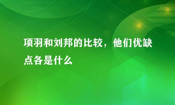 项羽和刘邦的比较，他们优缺点各是什么