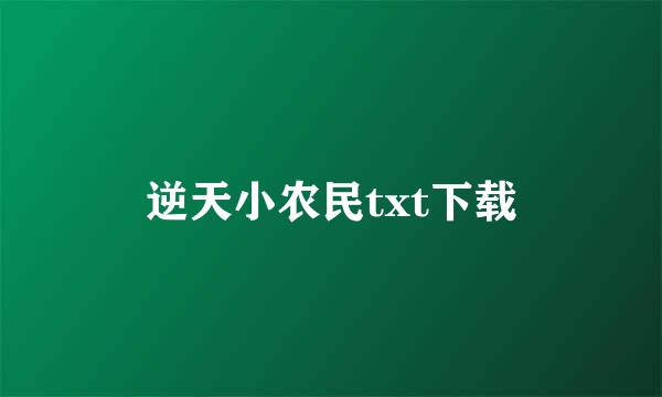 逆天小农民txt下载