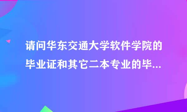 请问华东交通大学软件学院的毕业证和其它二本专业的毕业证相同吗？不会特别注明华东交大软件学院吧？